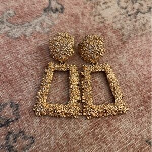 Gold plated statement earrings